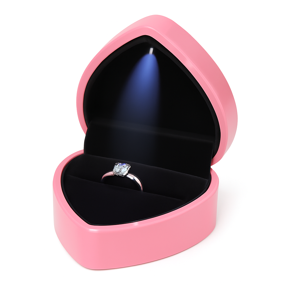 Lyrenne LED Heart Ring Box